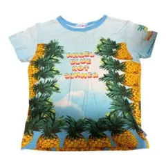 ANGEL BLUE パイナップル柄 Tシャツ M 130くらい　平成レトロのサムネイル
