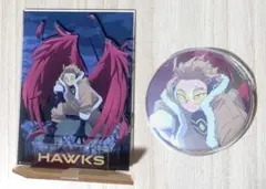 ヒロアカ ホークス アクスタ＆缶バッジ