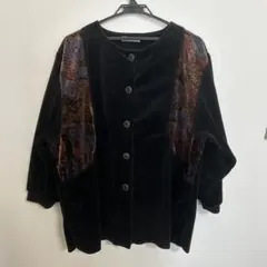 ヴィンテージ 古着 和モダン ペイズリー ベロア ジャケット 春 秋 アウター