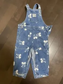 【H&M】ミッキーマウス デニムオーバーオール 86cm 85 90