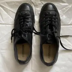 極美品コンバース CONVERSE オールスター オールレザー 黒 27