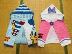 ディズニー ドナルド デイジー フード付きタオル 2枚セットのサムネイル