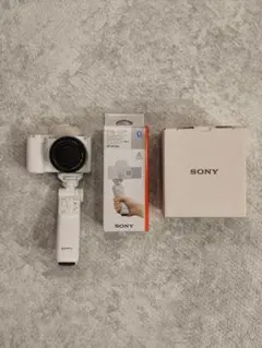 SONY ZV-1F ホワイト・純正グリップ・予備バッテリー（グローバル版