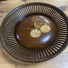 ◆中古品◆菓子器 喰籠 菊蒔絵 籠目編み 蓋付き　13-1271のサムネイル
