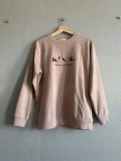 ikka スウェードタッチ刺繍トレーナー 　メンズLのサムネイル