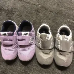 New Balance 574 キッズシューズ パープル グレー