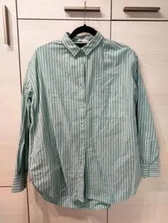 AMERICAN HOLIC ストライプシャツ 長袖 グリーン Mのサムネイル