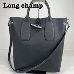 【現行✨極美品】ロンシャン トートバッグ 2way ロゾ レザー M ブラック