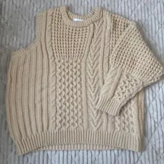 select MOCA ワンショルダーケーブル編みニット