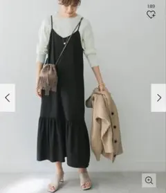 URBAN RESEARCH ワンピース 黒 ティアードキャミソールワンピース