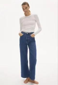 H&M ワイドハイウエストデニム　38