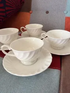 カップ＆ソーサー 4客セット ホワイト シンプル