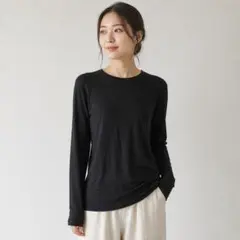 COMMEdesGARCONS COMMEdesGARCONS(コムデギャルソン コムデギャルソン) 長袖カットソー サイズM レディース美品  - 黒 クルーネック COMME des GARCONS（コムデギャルソン） COMME des GARCONS Tシャツ