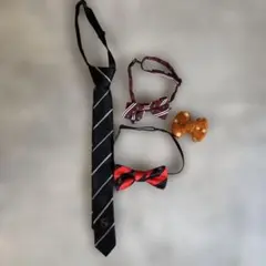 【4点セット】キッズ ネクタイ・蝶ネクタイ・リボンブローチ まとめ売り