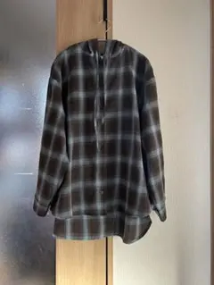 ♡タイムセール♡ リノルーセ　フード付きチェック柄シャツ