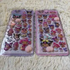 日焼けキティクロミマイメロかわいいキャラクターお尻ぷくぷくシール2シートセット