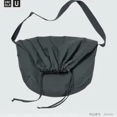 ドローストリングショルダーバッグ　ダークグレー