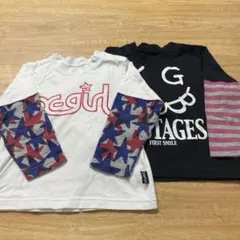 X-girl STAGES 長袖Tシャツ 2枚セット 2T