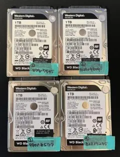 【中古正常品】Western Digital 1TB HDD 4個セット