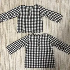 ギンガムチェック　カットソー　おそろコーデ