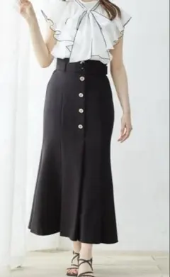 【INGNI】共ベルト付金ボタンマーメイドスカート