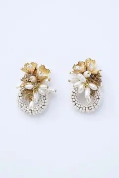 monshiro モンシロ フジリングピアス ヴィンテージパール 箱・保証書付