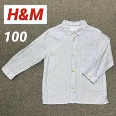H&M キッズ シャツ 2way 長袖 半袖 ストライプ 100