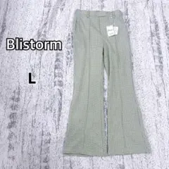 【未使用品・タグ付き】グリーンチェック フレアパンツ L レディース y2140