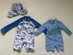 ラッシュガード【サイズ80】　2セット　帽子付