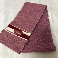 赤紫色 半幅帯 ストライプ模様