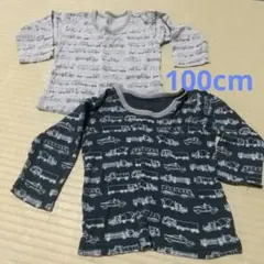 トラック柄シャツ2枚セット（グレー・ネイビー）
