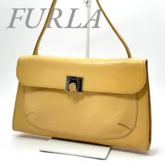フルラ ショルダーバッグ レザー 本革 イエロー 肩掛け フラップ ワンハンドル