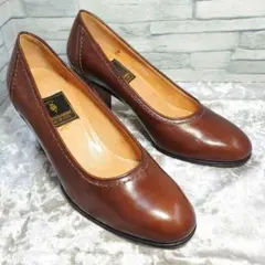 【未使用品】TRUSSARDI 22cm パンプス 茶系 レザー 34