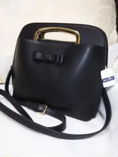 M'SGRACY.リボン付きブラックショルダーバッグ新品未使用品