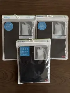 ユニクロ エアリズムデオドラントメッシュタンクトップ L 黒 3点セット