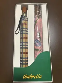 折りたたみ傘2本セット チェック柄 花柄　レディース、メンズどちらもOK