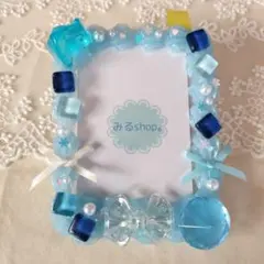 ホイップデコ　トレカケース　硬質ケースデコ　水色　氷