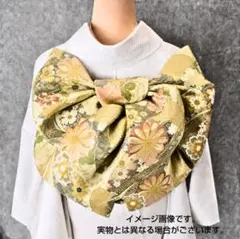 袋帯 菊文様 エメラルドグリーン 六通柄 正倉院花文　金銀糸 正絹 袋帯 菊文様 エメラルドグリーン 六通柄 正倉院花文 金銀糸 正絹