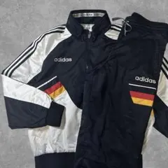 90s adidas ドイツカラー ナイロン セットアップ　L Y2K