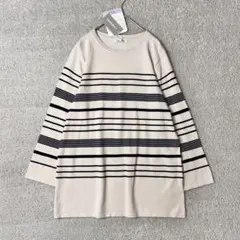 クロッシー　らくビズ　ボーダー ニット　LL ベージュ　UVカット　洗える