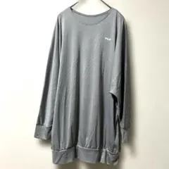 フィラ ロゴ刺繍ドルマンスリーブチュニックグレー（L）スポーツウエア 体型カバー