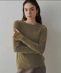 DrawingNumbersフロッキーチュールカットソーカーキウィムガゼット