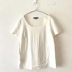 ☆【アイシービー】Tシャツ 綿混 Uネック 半袖 日本製 無地 シンプル Lのサムネイル