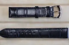 MONTBLANC レザーベルト ブラック 黒 クロコ型押し ラグ幅：17mm 
