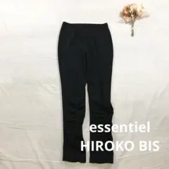 エッセルシャルヒロコビス ドロストストレッチレギンスパンツ 9ブラック 日本製