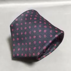 BVLGARI ブルガリ ネクタイ（ネイビー＆レッド　渦巻き　総柄）