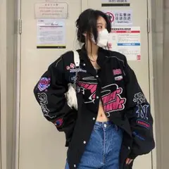 レディース　スタジャン　ブルゾン　韓国　ジャケット　ストリート系　オルチャン