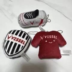 ヴィッセル神戸 ぬいぐるみキーホルダー 3점 세트