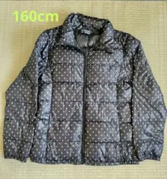 160cm ドット柄 薄手 ダウンコート