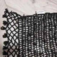 peyton place 黒 ストール ビーズ装飾